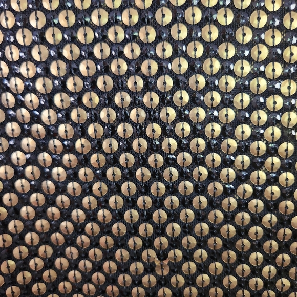 Isaac Mizrahi Black Ponte Gold Sequin Crew Pullover Sweatshirt New Size Medium - Picture 2 of 9